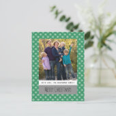 Carte postale Green Simple Snowflake Holiday (Debout devant)