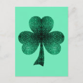 Carte Postale Green Sparkles Shamrock St Patrick' Day turquoise (Devant)