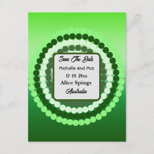 Carte Postale Green Spotty Spots Enregistrer La Date,