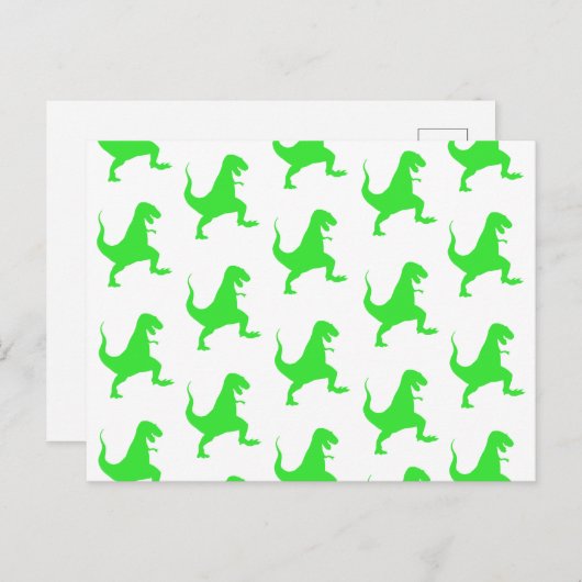 Carte Postale Green t-rex (Devant / Derrière)
