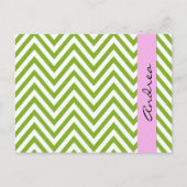 Carte Postale Green Zigzag, Green Chevron, Votre Nom (Devant)