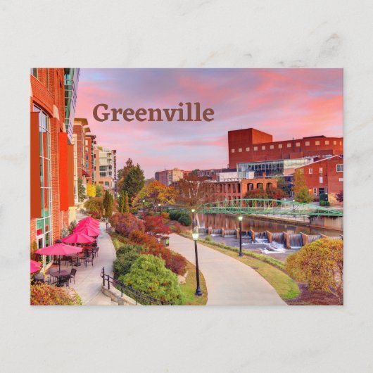Carte Postale Greenville, Caroline du Sud, Fall Sunset, Centre-v (Devant)