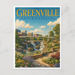 Carte Postale Greenville Caroline du Sud Falls Park GeoSaga