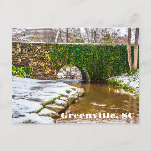 Carte Postale Greenville, Caroline du Sud Neige sur Reedy River