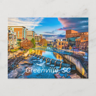 Carte Postale Greenville, Caroline du Sud Reedy River, Centre-vi