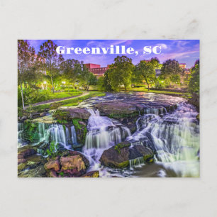 Carte Postale Greenville, Caroline du Sud Reedy River Centre-vil