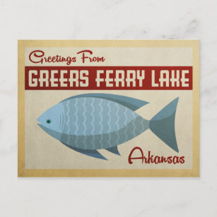 Carte Postale Greers Ferry Lake Vintage voyage de poissons
