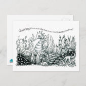 Carte Postale Greetings from a little seahorse (Devant / Derrière)