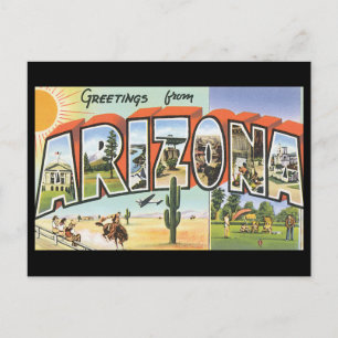 Carte Postale Greetings from Arizona_Vintage Travel