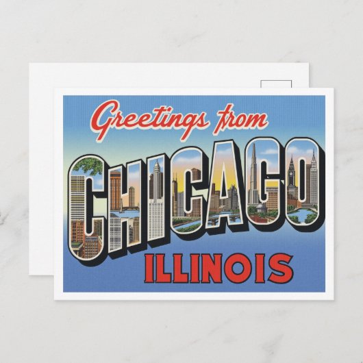 Carte Postale Greetings from Chicago IL (Devant / Derrière)