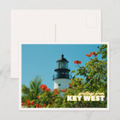 Carte Postale Greetings from Key West Florida Retro Lighthouse (Devant / Derrière)
