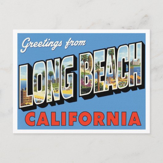 Carte Postale Greetings from Long Beach CA (Devant)