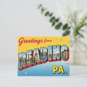 Carte Postale Greetings from Reading PA (Debout devant)