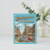 Carte postale Greetings From Springfield MA, année (Debout devant)