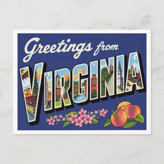 Carte Postale Greetings from Virginia (Devant)