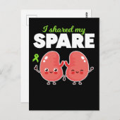 Carte Postale Greffe d'organe de rein de rechange (Devant / Derrière)