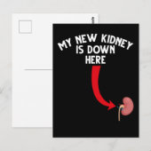 Carte Postale Greffé du Rein Drôle pour Receveur (Devant / Derrière)