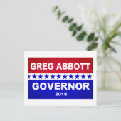 Carte Postale Greg Abbott Gouverneur du Texas 2018 (Debout devant)