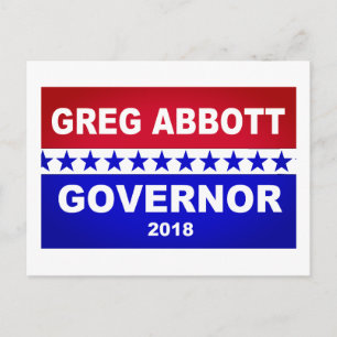 Carte Postale Greg Abbott Gouverneur du Texas 2018