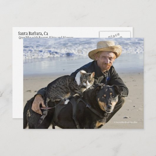 Carte Postale Greg Pike avec Booger, Kitty et Mousey (Devant / Derrière)