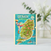 Carte Postale Grenada Island Map Postcard (Debout devant)
