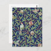 Carte Postale Grenade et Petit Oiseau, William Morris (Devant / Derrière)