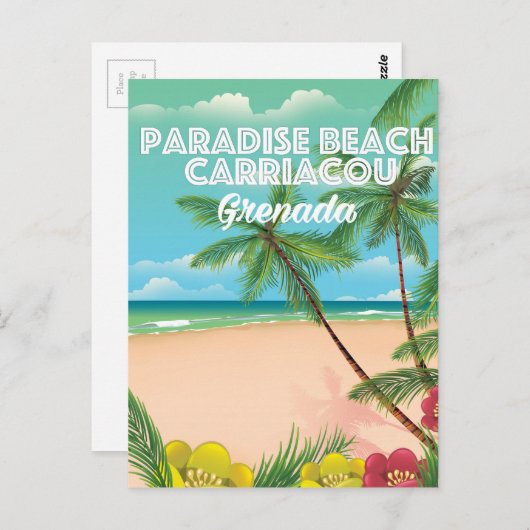 Carte Postale Grenade paradis plage carriacou Travel Poster (Devant / Derrière)