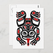 Carte Postale Grenouille à araignée rouge et noire (Devant / Derrière)