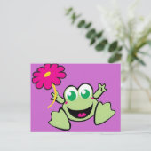 Carte Postale Grenouille à fleurs (Debout devant)
