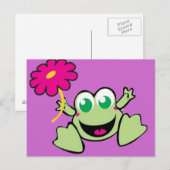 Carte Postale Grenouille à fleurs (Devant / Derrière)