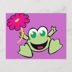 Carte Postale Grenouille à fleurs