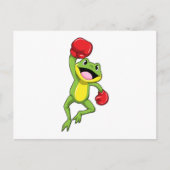 Carte Postale Grenouille à la boxe avec des gants de boxe (Devant)