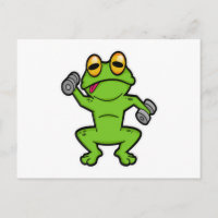 Grenouille à l'épaule s'entraînant avec des haltèr