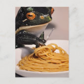 Carte Postale Grenouille adorable avec Spagetti (Devant)