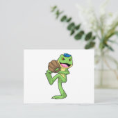Carte Postale Grenouille au baseball avec des gants (Debout devant)
