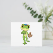 Carte Postale Grenouille au baseball avec gant de baseball (Debout devant)