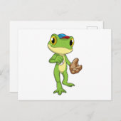 Carte Postale Grenouille au baseball avec gant de baseball (Devant / Derrière)