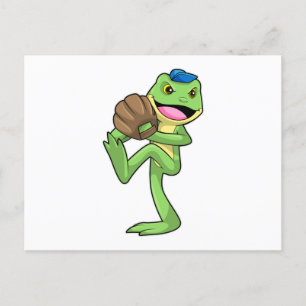 Carte Postale Grenouille au baseball avec gants