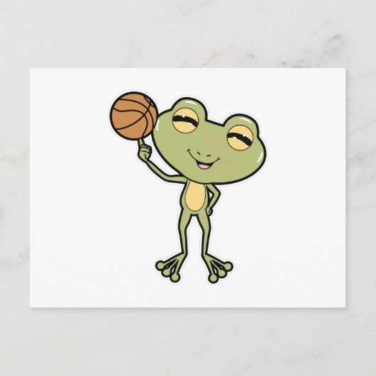 Carte Postale Grenouille au basket-ball (Devant)