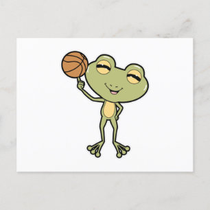 Carte Postale Grenouille aux sports de basket-ball