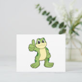 Carte Postale Grenouille avec approuver (Debout devant)