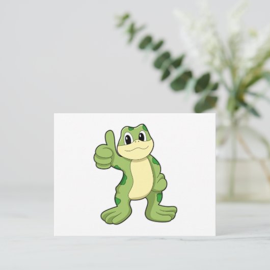 Carte Postale Grenouille avec approuver (Debout devant)