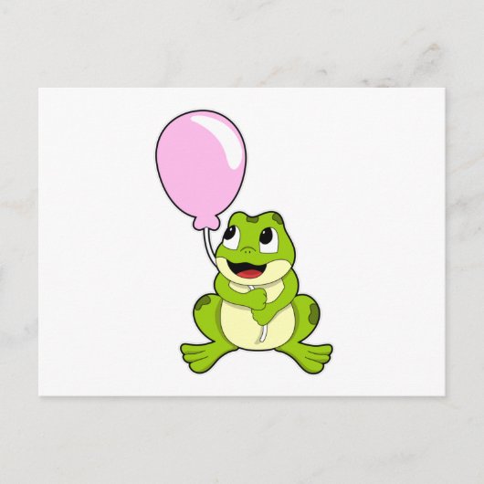 Carte Postale Grenouille avec ballon (Devant)