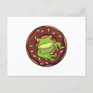 Carte Postale Grenouille avec beigne