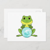 Carte Postale Grenouille avec boule de cristal (Devant / Derrière)