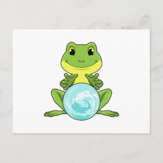 Carte Postale Grenouille avec boule de cristal (Devant)