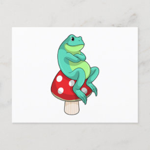 Carte Postale Grenouille avec champignon