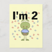Carte Postale Grenouille avec Cupcake 2e chemises d'anniversaire (Devant)