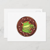 Carte Postale Grenouille avec Donut (Devant / Derrière)