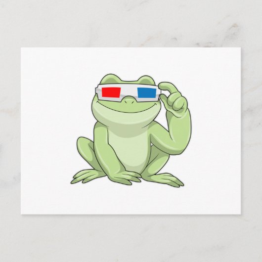 Carte Postale Grenouille avec lunettes (Devant)